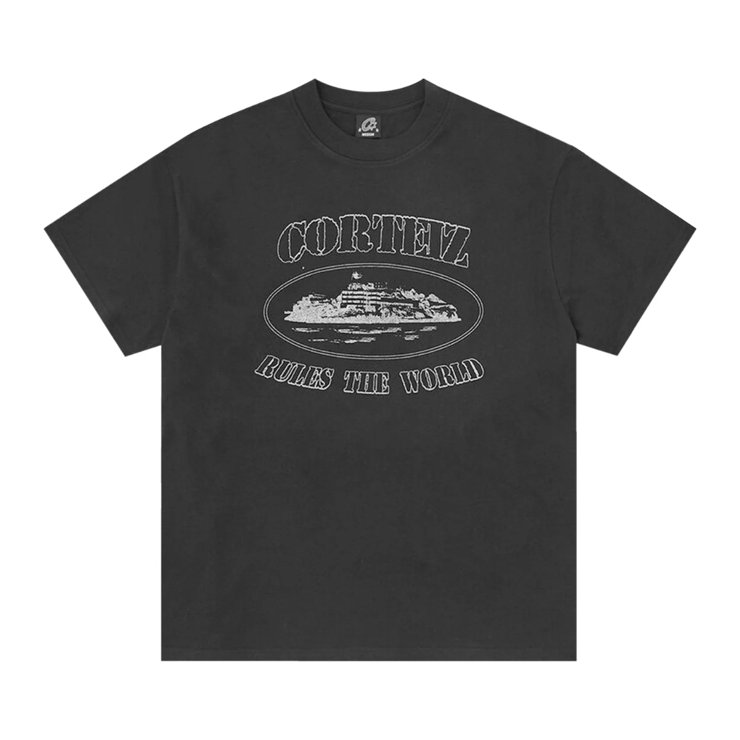 Corteiz Reflective Alcatraz Tee Triple Black