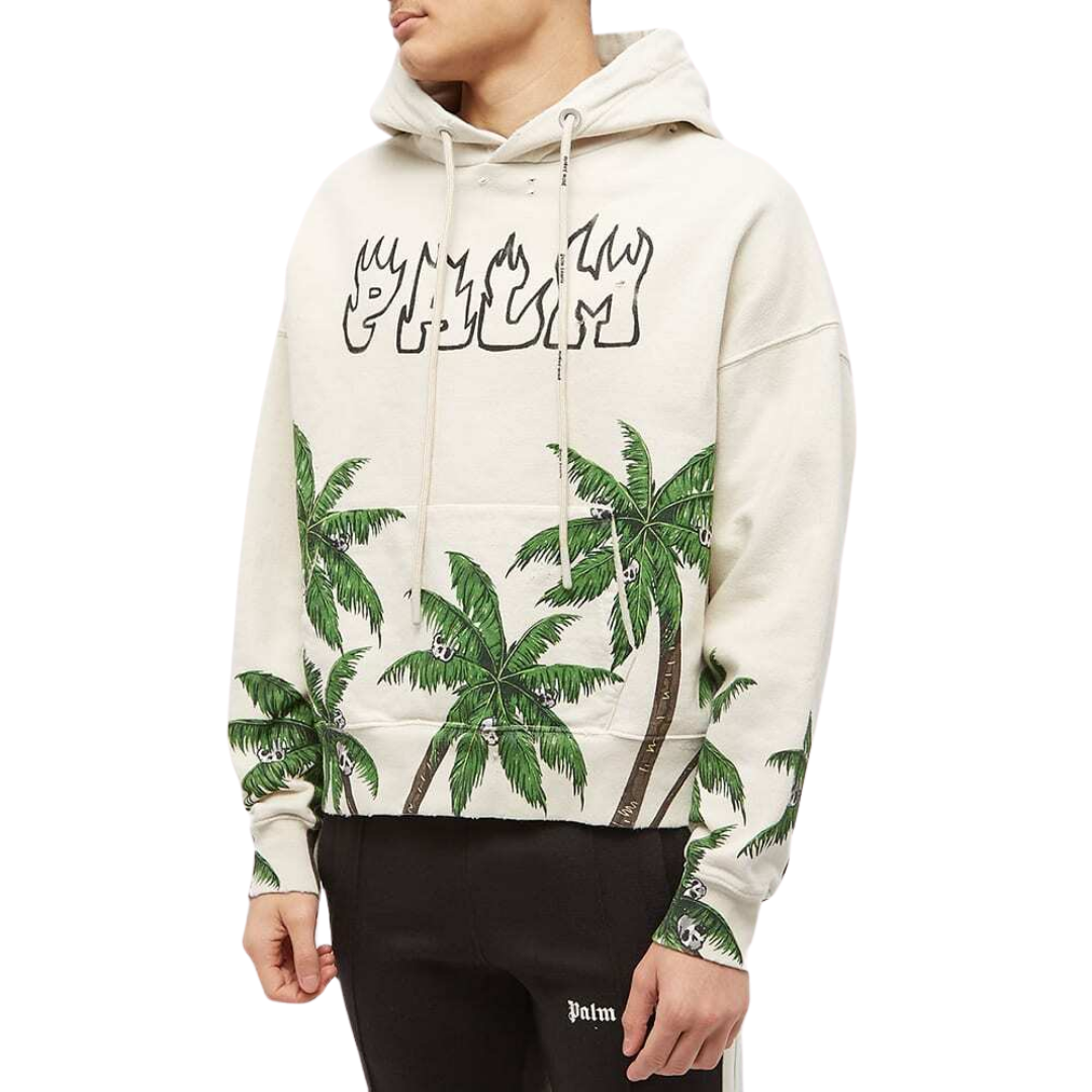 Palm Angels Palms & Skull Vintage Hoodie White/Green