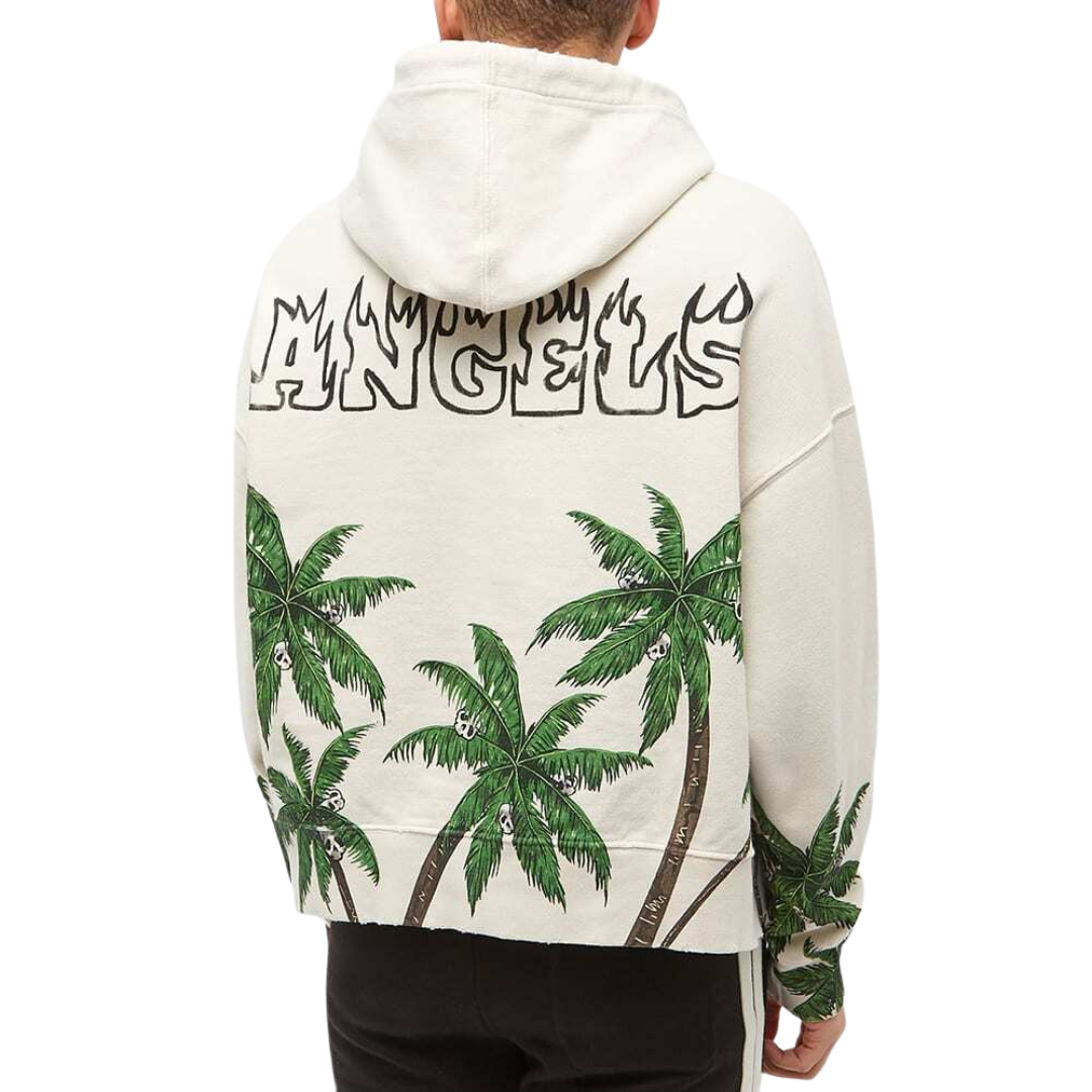Palm Angels Palms & Skull Vintage Hoodie White/Green