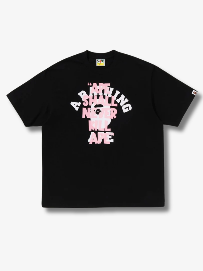 BAPE Ape Shall Never Kill Ape College Relaxed Fit T-shirt Black