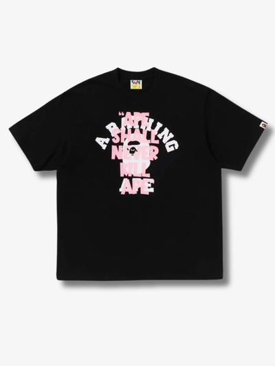 BAPE Ape Shall Never Kill Ape College Relaxed Fit T-shirt Black