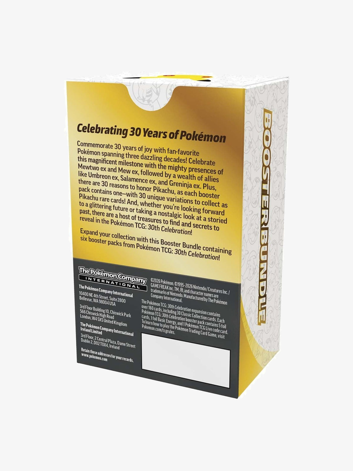Pokémon TCG Mega Evolution 30th Celebration Booster Bundle – back