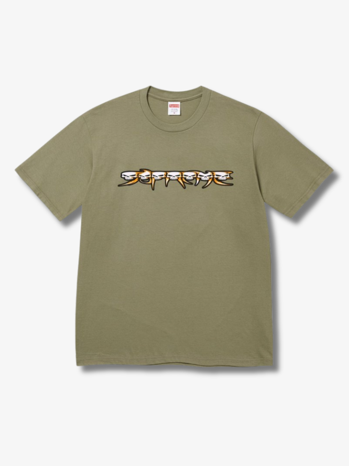 Supreme Skulls Spellout Tee Light Olive