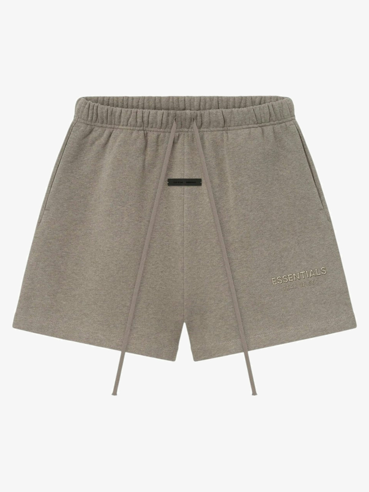 Fear of God Essentials Classic Fleece Sweatshort 'Homestead Heather' – front, flat lay