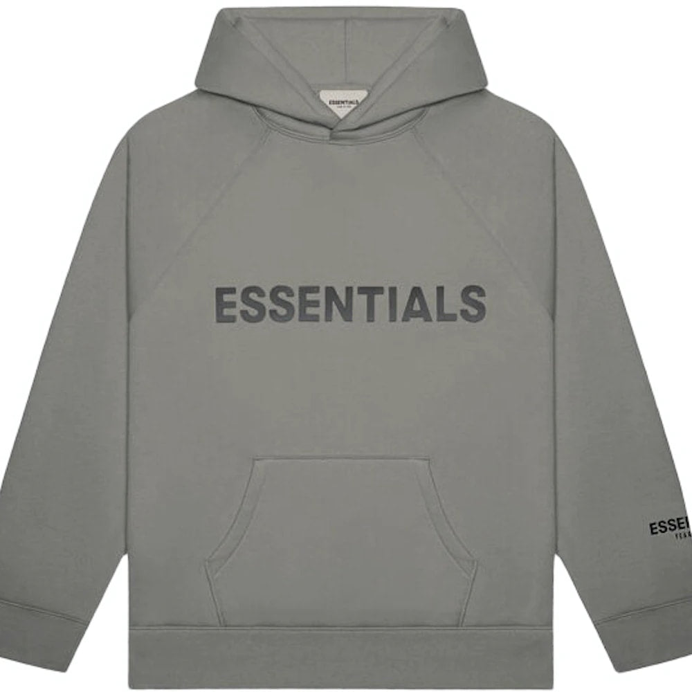 Fear of God Essentials Pullover Hoodie Applique Logo Gray Flannel/Charcoal