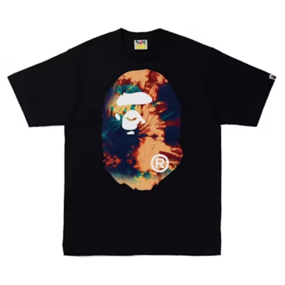 BAPE Tie Dye Big Ape Head Tee Black/Navy