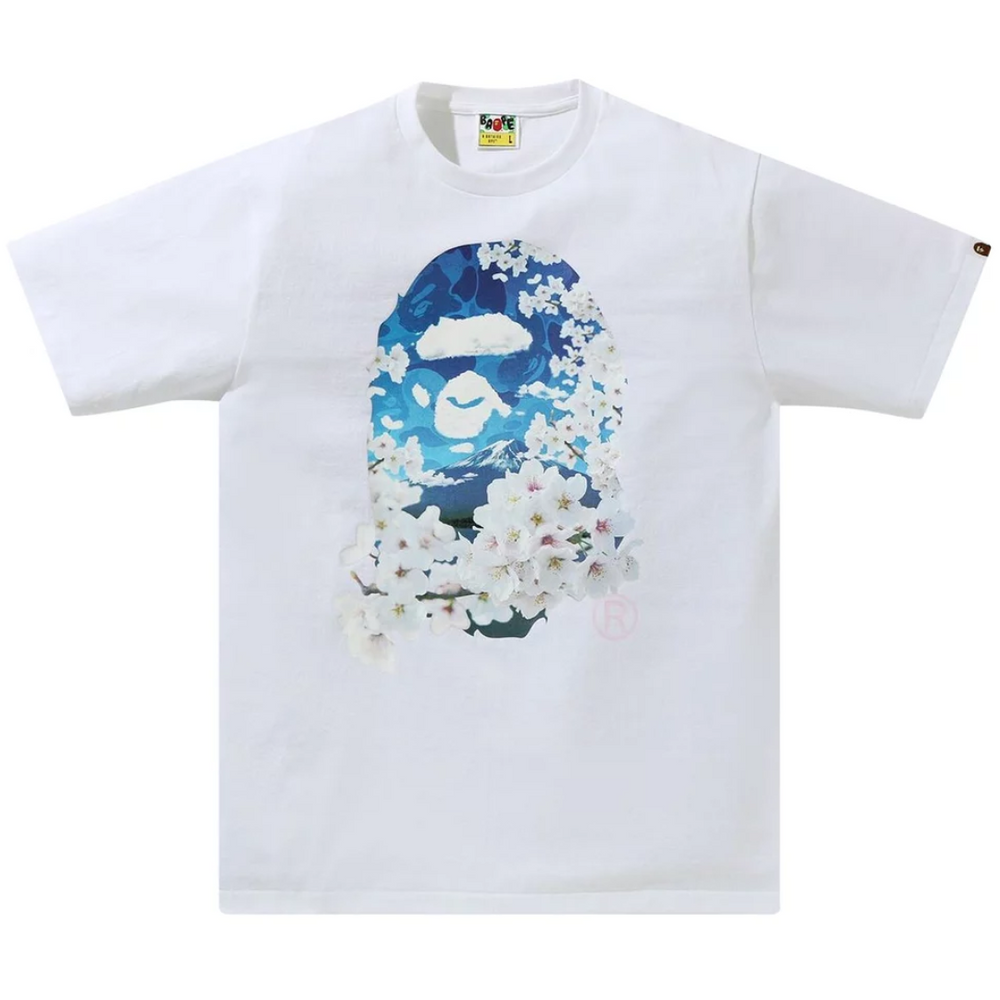 BAPE Sakura Photo Ape Head Tee (SS21) White