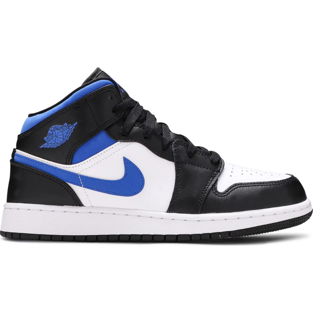 Jordan 1 Mid White Black Racer Blue (GS)