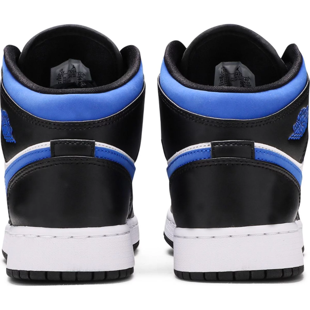 Jordan 1 Mid White Black Racer Blue (GS)
