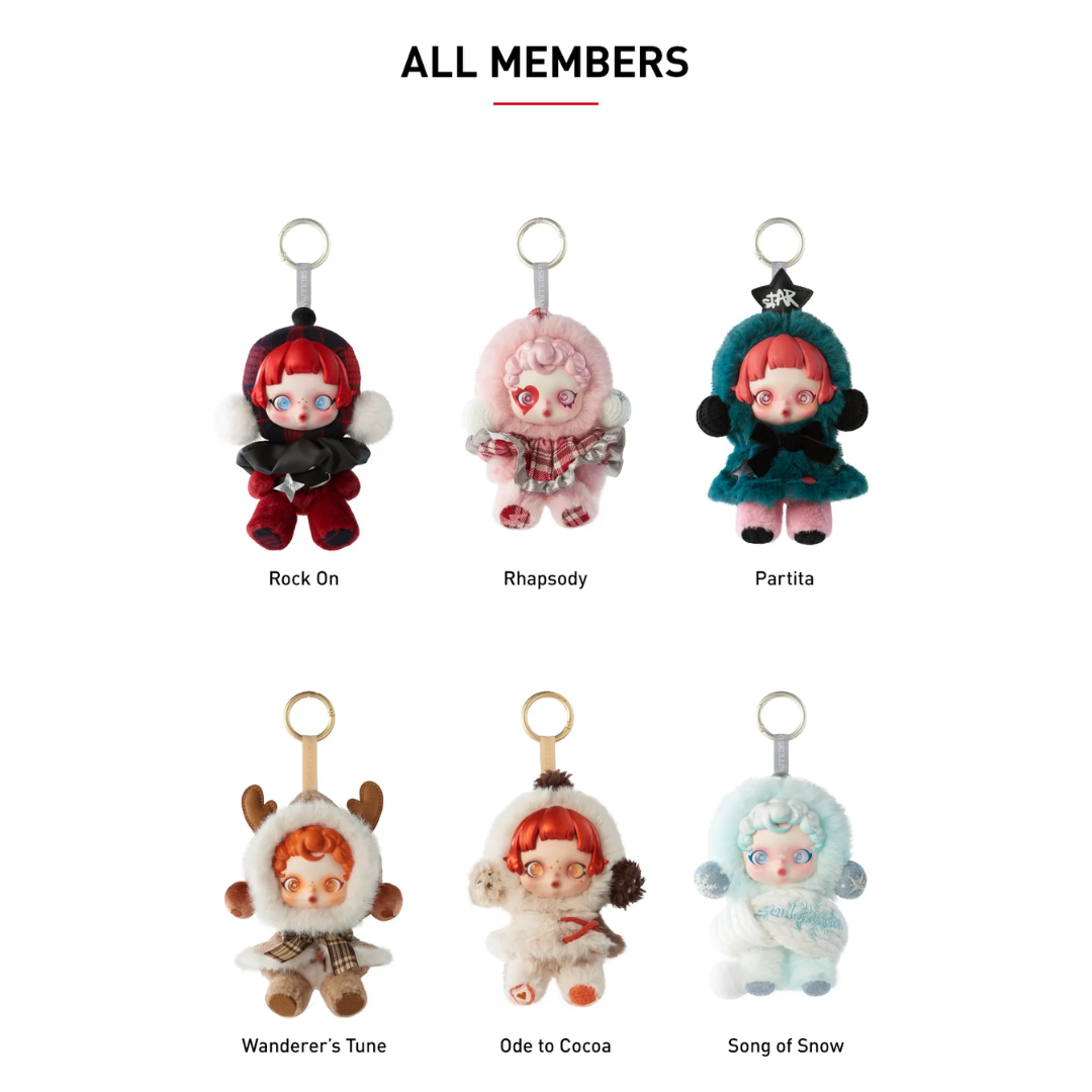 Pop Mart SKULLPANDA Winter Symphony Series Vinyl Face Plush Pendant Sealed Case (6 Blind Box)