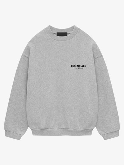 Fear of God Essentials Fleece Crewneck 'Light Heather Gray' – front, second view