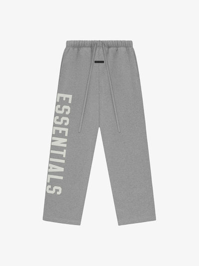Fear of God Essentials Fleece Relaxed Sweatpant 'Dark Heather' – front, flat lay