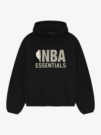 Fear of God Essentials NBA Hoodie (SS25) 'Black' – front three-quarter