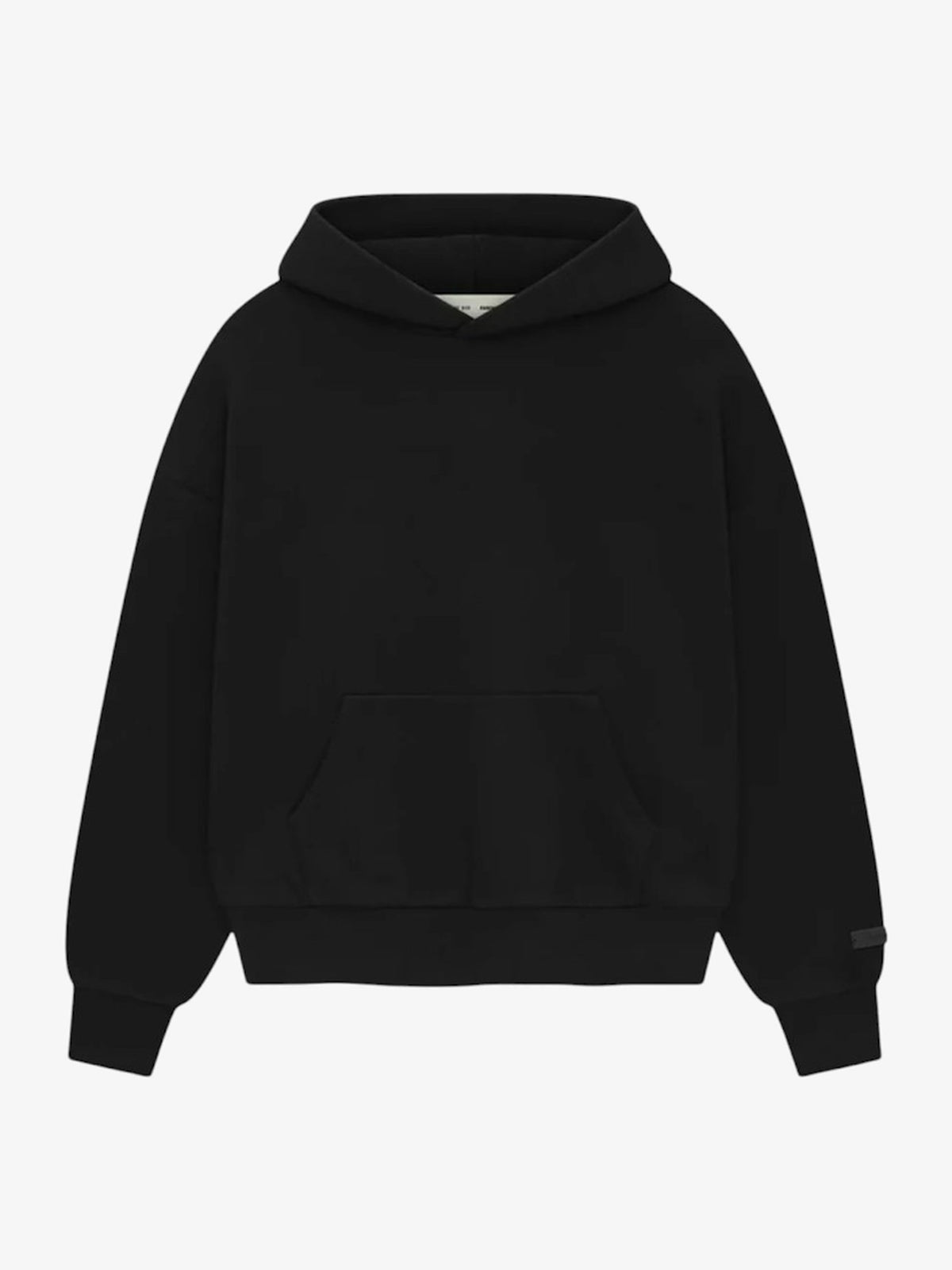 Fear of God Essentials Classic Fit Fleece Hoodie 'Black' – front three-quarter