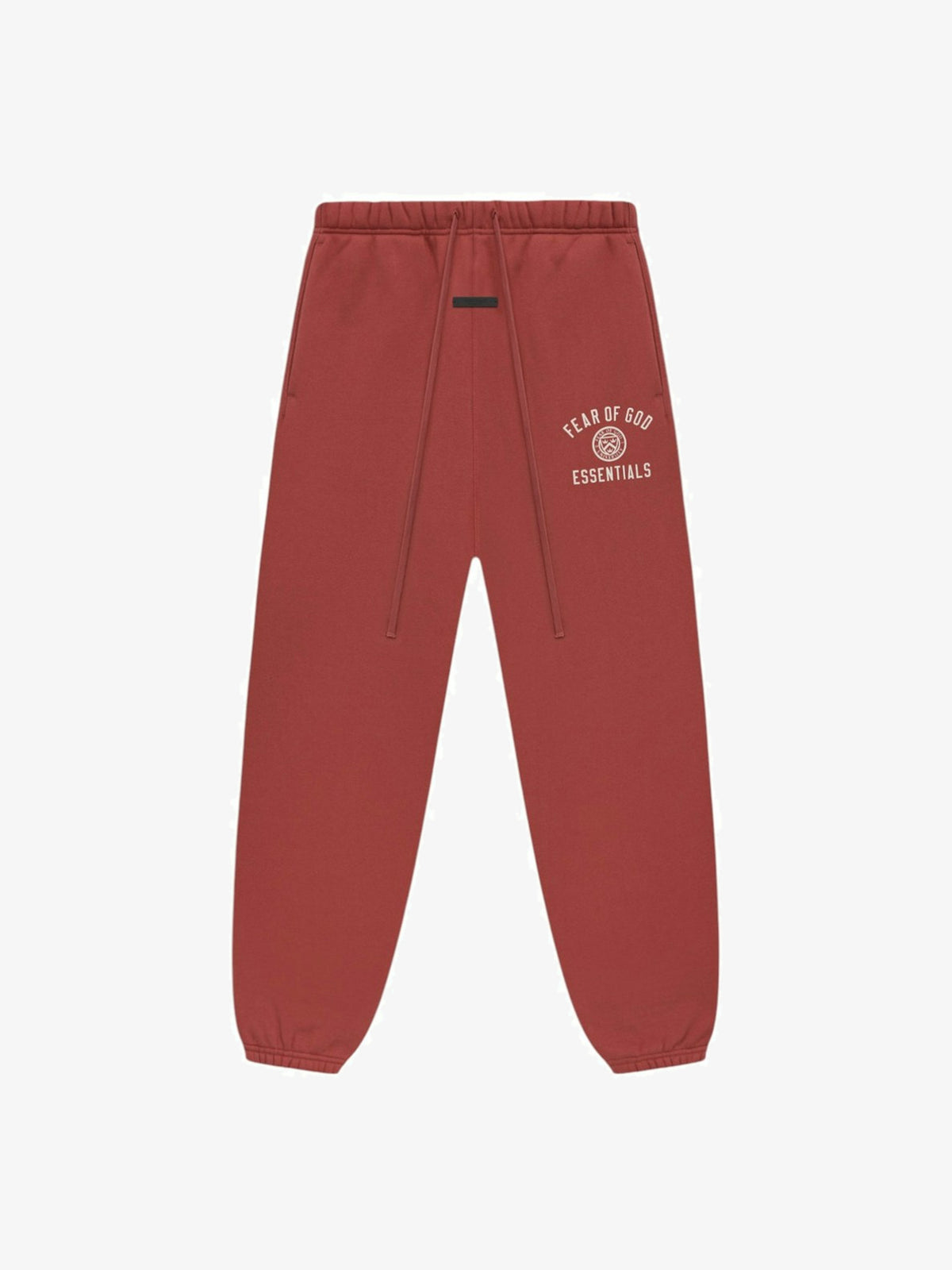 Fear of God Essentials Fleece Essential Sweatpant 'Crimson' – front, flat lay
