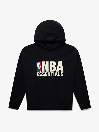 Fear of God Essentials NBA Hoodie 'Black' – front three-quarter