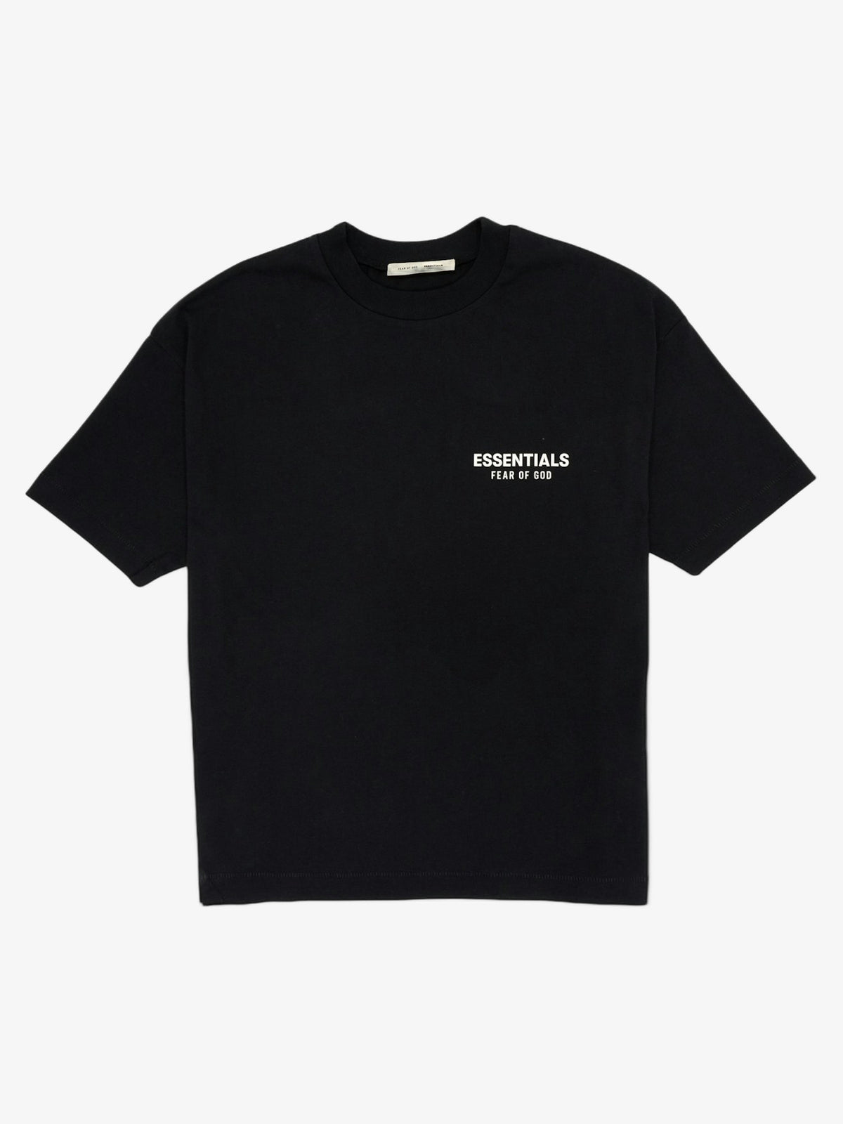 Fear of God Essentials Classic Short Sleeve Tee 'Jet Black' – front three-quarter