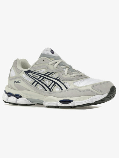 ASICS Gel-NYC 'White Midnight Navy Grey' – front three-quarter