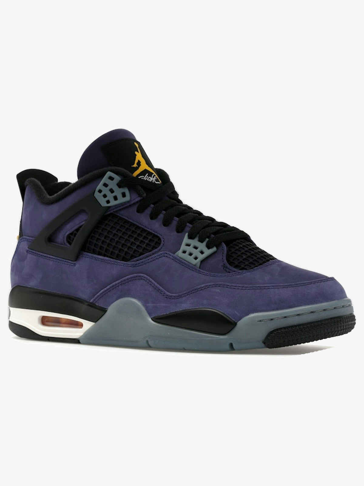 Jordan 4 Retro 'Lakers' – front three-quarter