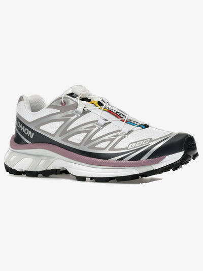 Salomon XT-6 'White Black Dusky Orchid' – front three-quarter
