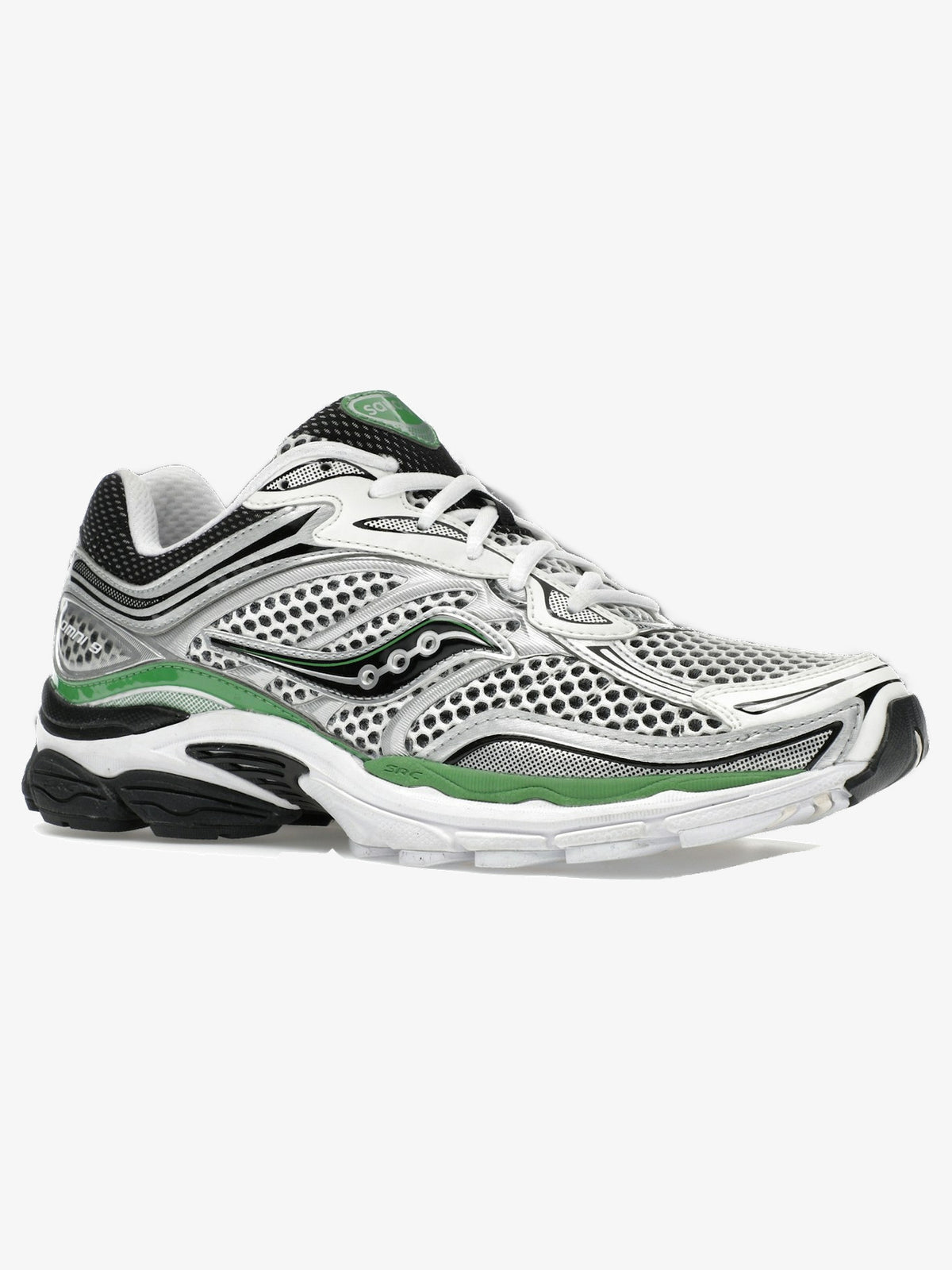 Saucony ProGrid Omni 9 'Silver Green' – front three-quarter