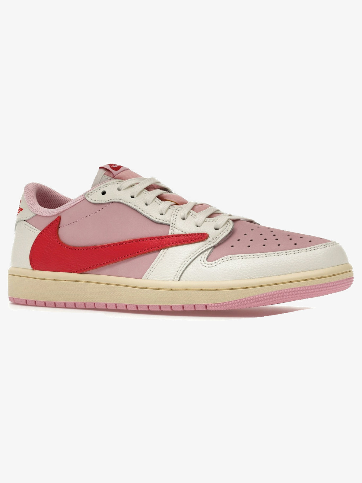 Jordan 1 Retro Low OG SP 'Travis Scott Sail Tropical Pink' – front three-quarter