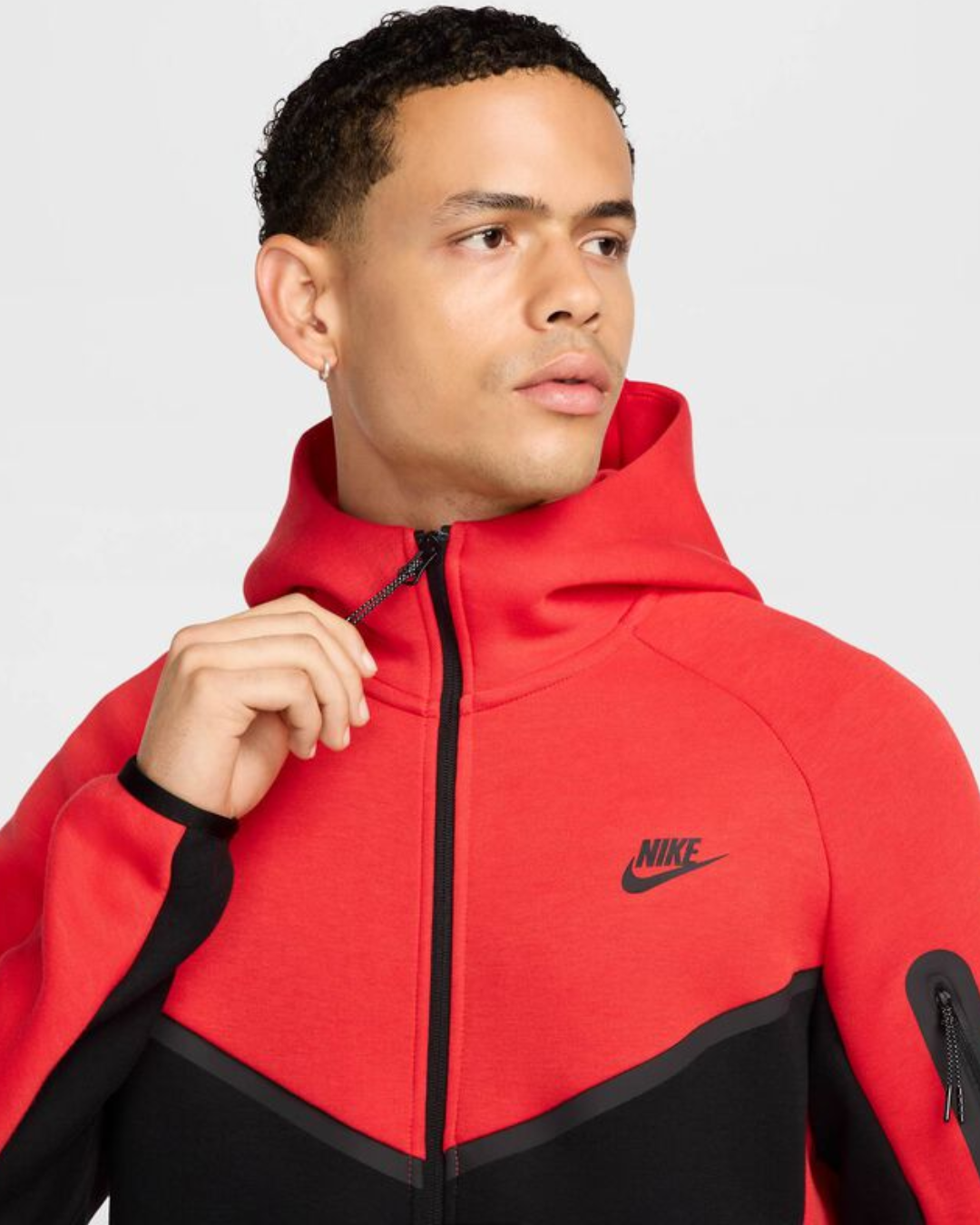 Nike Tech Fleece Full Zip Hoodie - Light Crimson