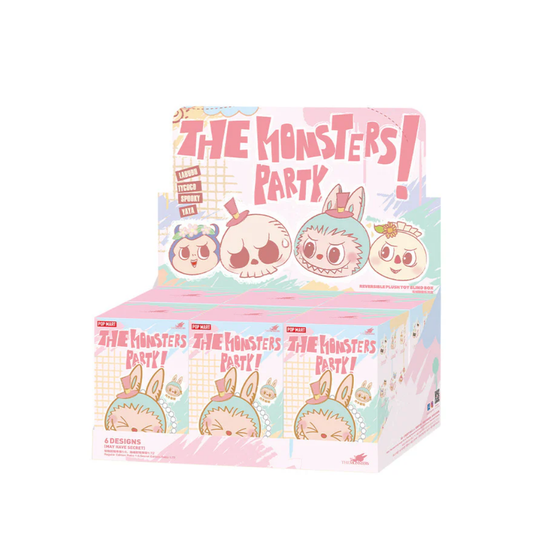 Pop Mart Labubu The Monsters Party Series Reversible Plush Doll Sealed Case (6 Blind Box)