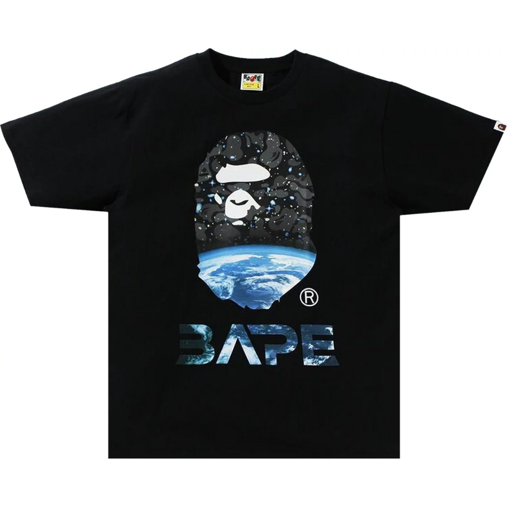 BAPE Space Camo Ape Head Tee Black