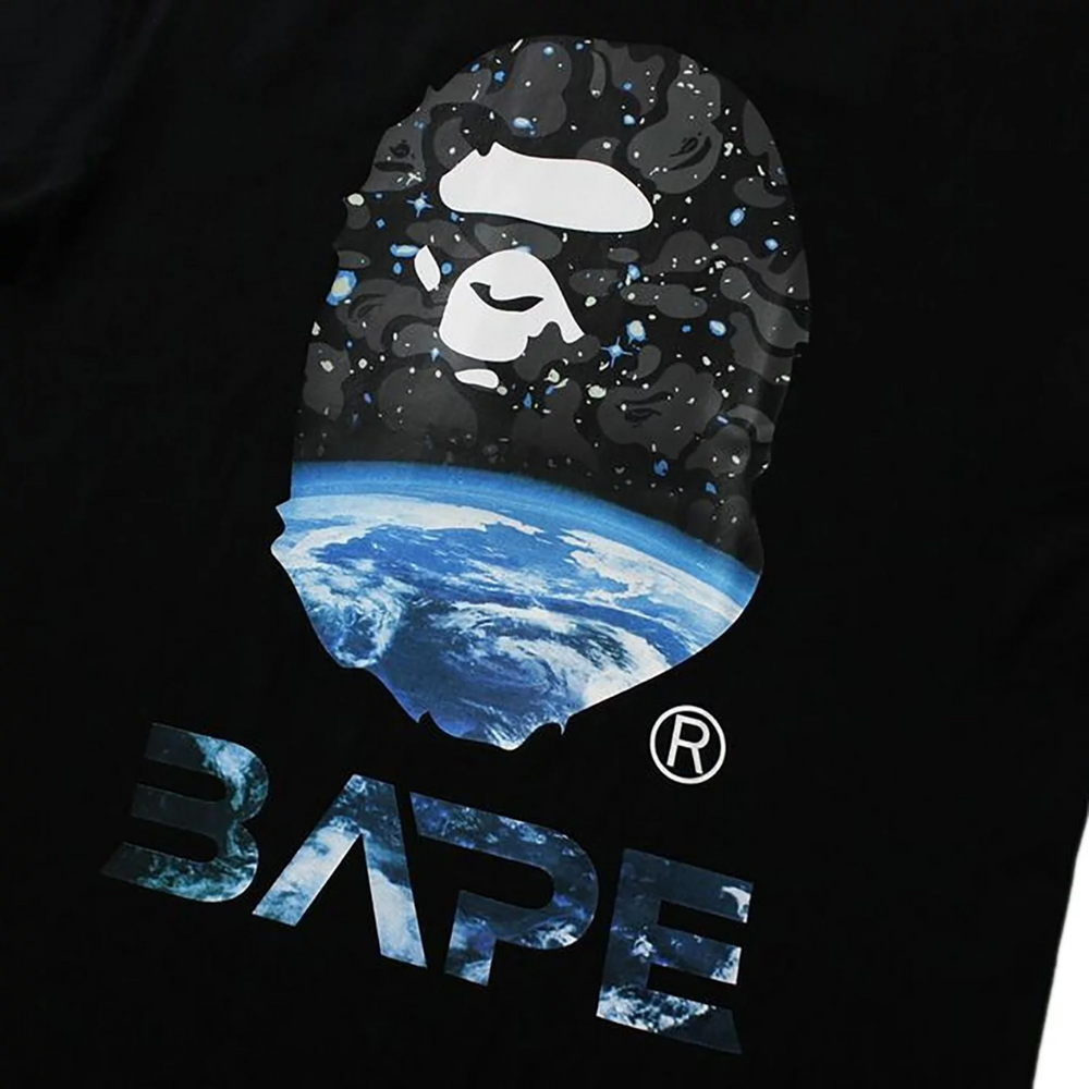 BAPE Space Camo Ape Head Tee Black