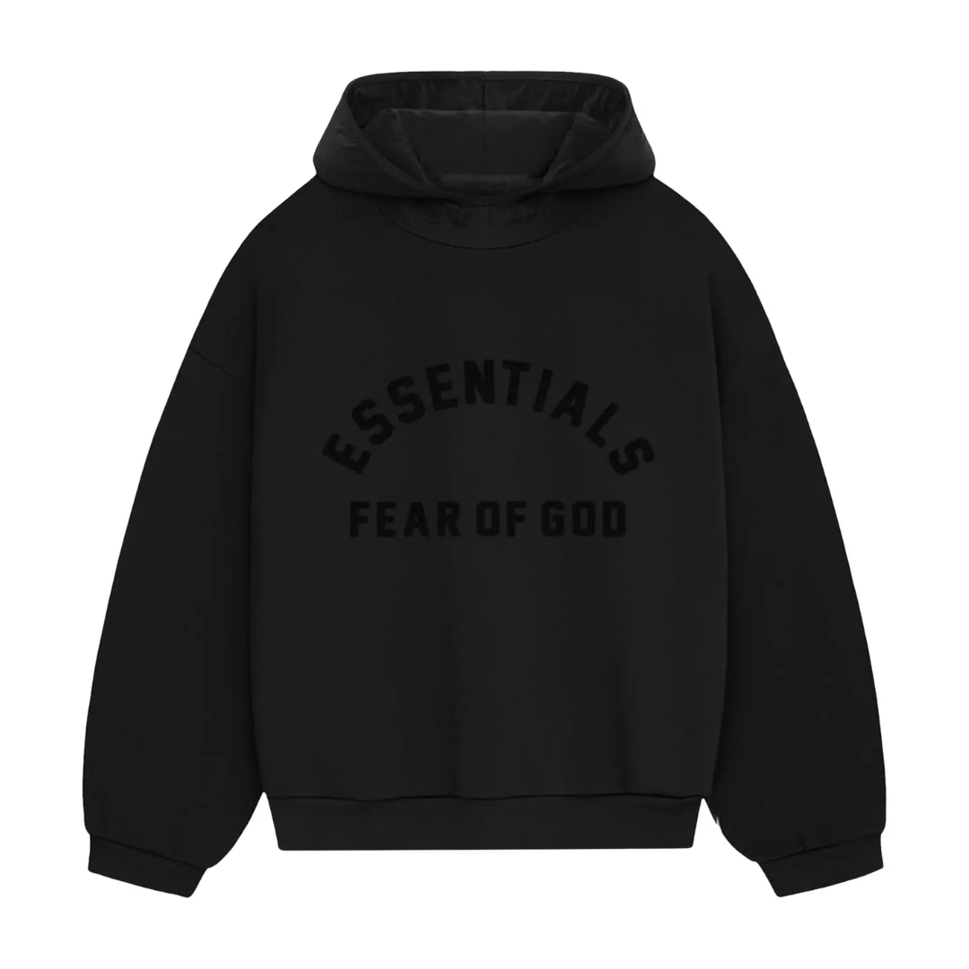 Fear of God Essentials Nylon Fleece Hoodie Jet Black/Jet Black