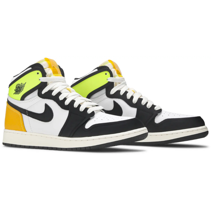 Jordan 1 Retro High White Black Volt University Gold (GS)