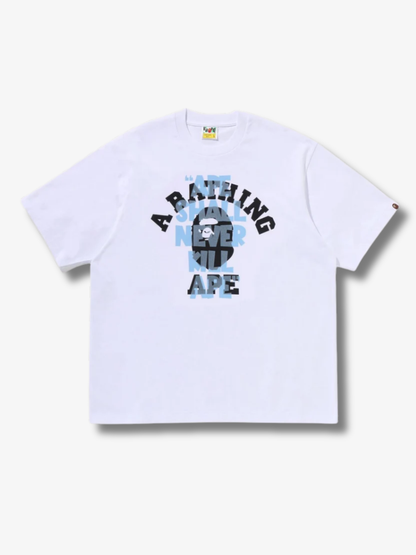 BAPE Ape Shall Never Kill Ape College Relaxed Fit T-shirt White