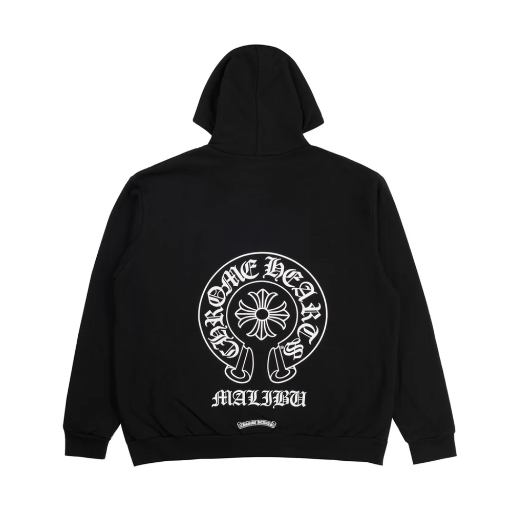 Chrome Hearts Malibu Exclusive Horseshoe Zip-Up Hoodie (Sleeveless Design) Black