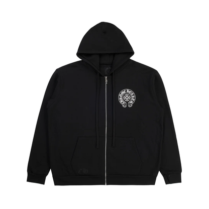 Chrome Hearts Malibu Exclusive Horseshoe Zip-Up Hoodie (Sleeveless Design) Black