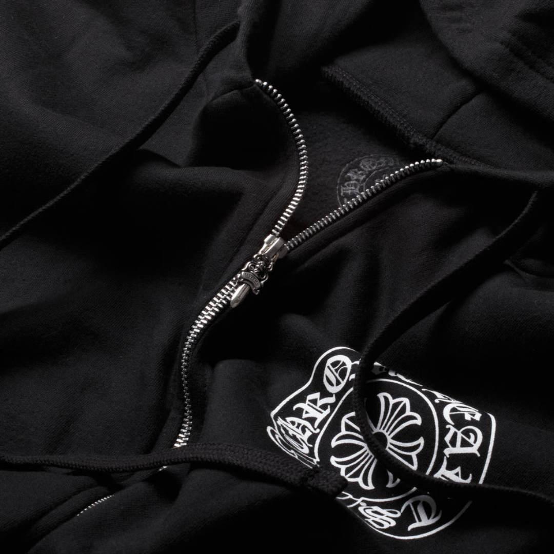 Chrome Hearts Malibu Exclusive Horseshoe Zip-Up Hoodie (Sleeveless Design) Black
