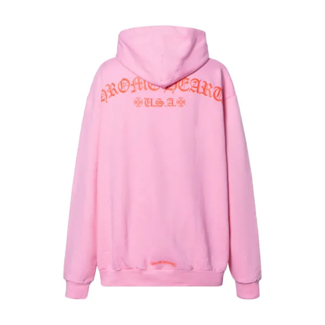 Chrome Hearts Red Logo Hoodie Pink