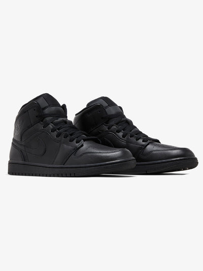 Jordan 1 Mid 'Triple Black' – pair