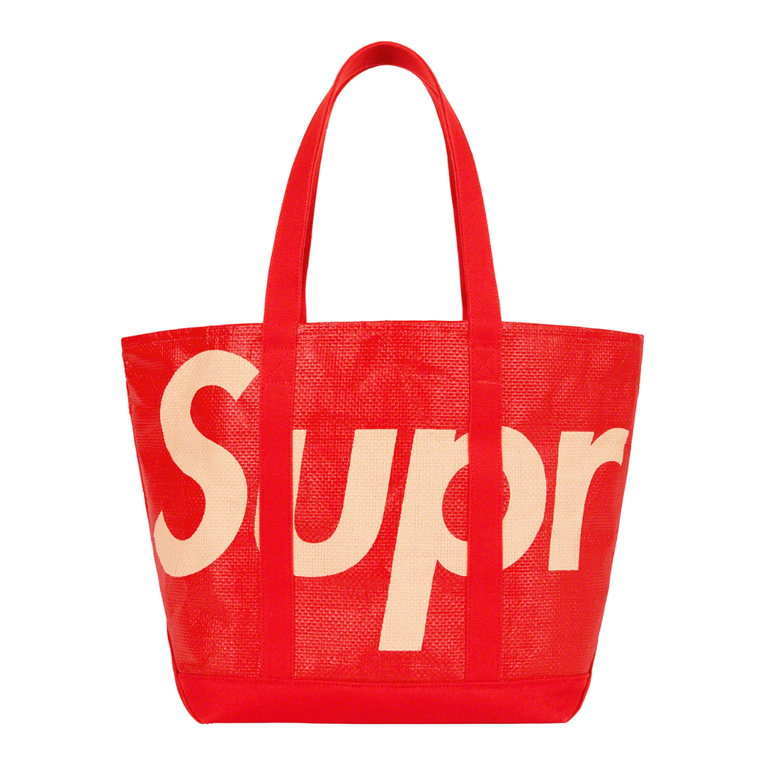 Supreme Raffia Tote Red