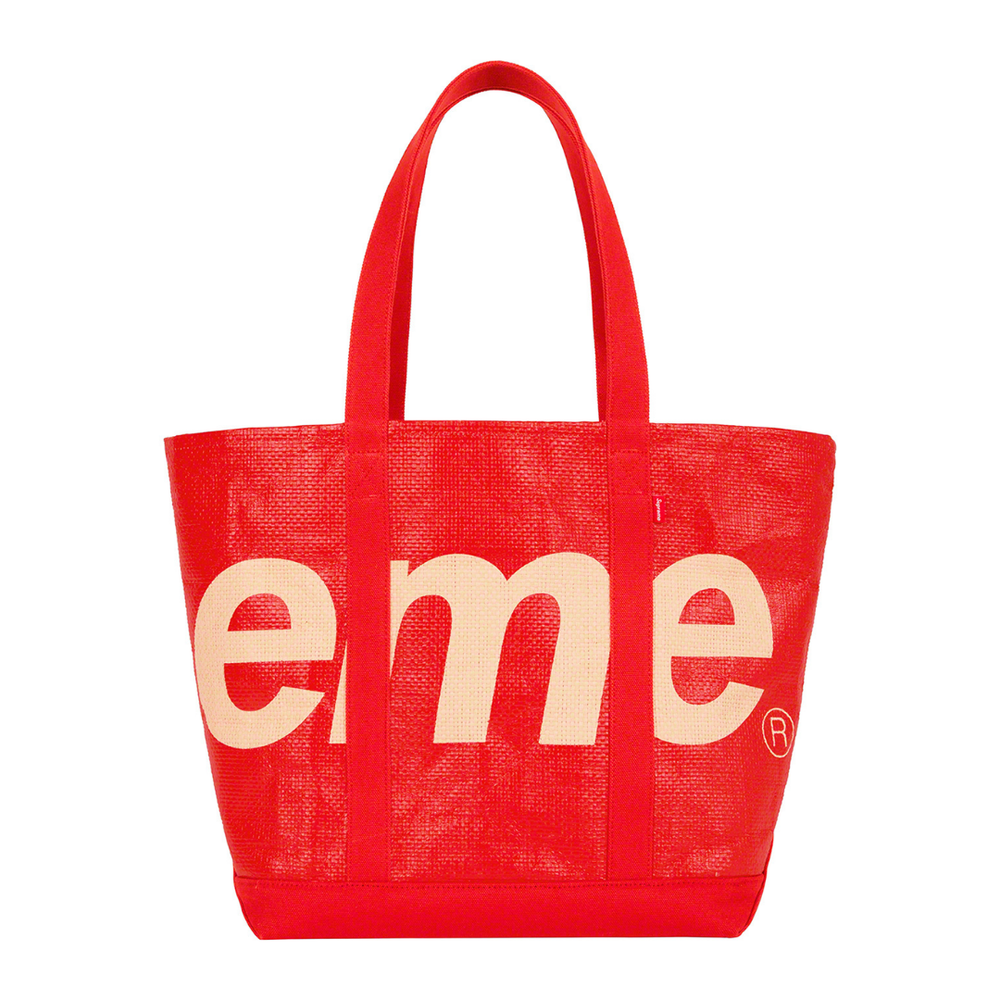 Supreme Raffia Tote Red