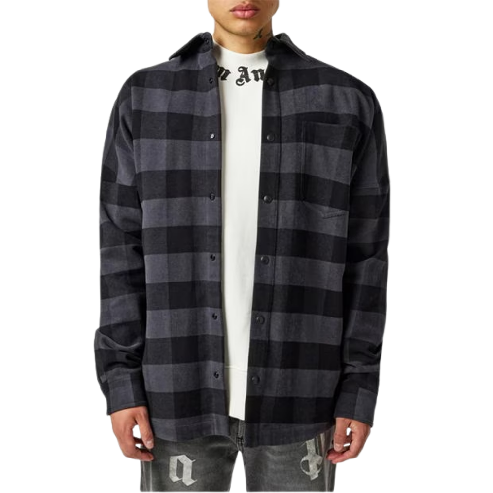 Palm Angels Classic Logo Overshirt Black/Grey/White