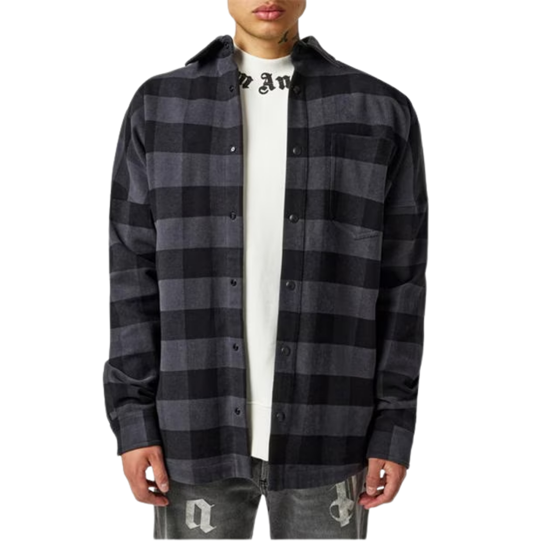Palm Angels Classic Logo Overshirt Black/Grey/White