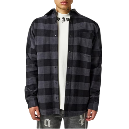 Palm Angels Classic Logo Overshirt Black/Grey/White