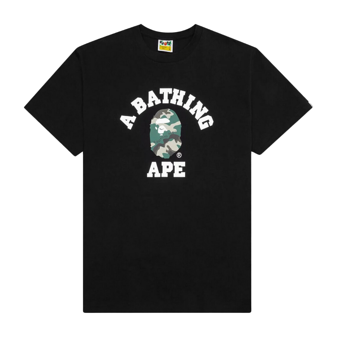 BAPE Woodland Camo College Tee (SS23) Black