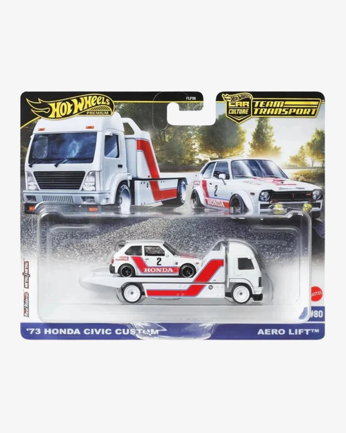 HOT WHEELS - 73 HONDA CIVIC CUSTOM AERO LIFT (2025) - TEAM TRANSPORT 80