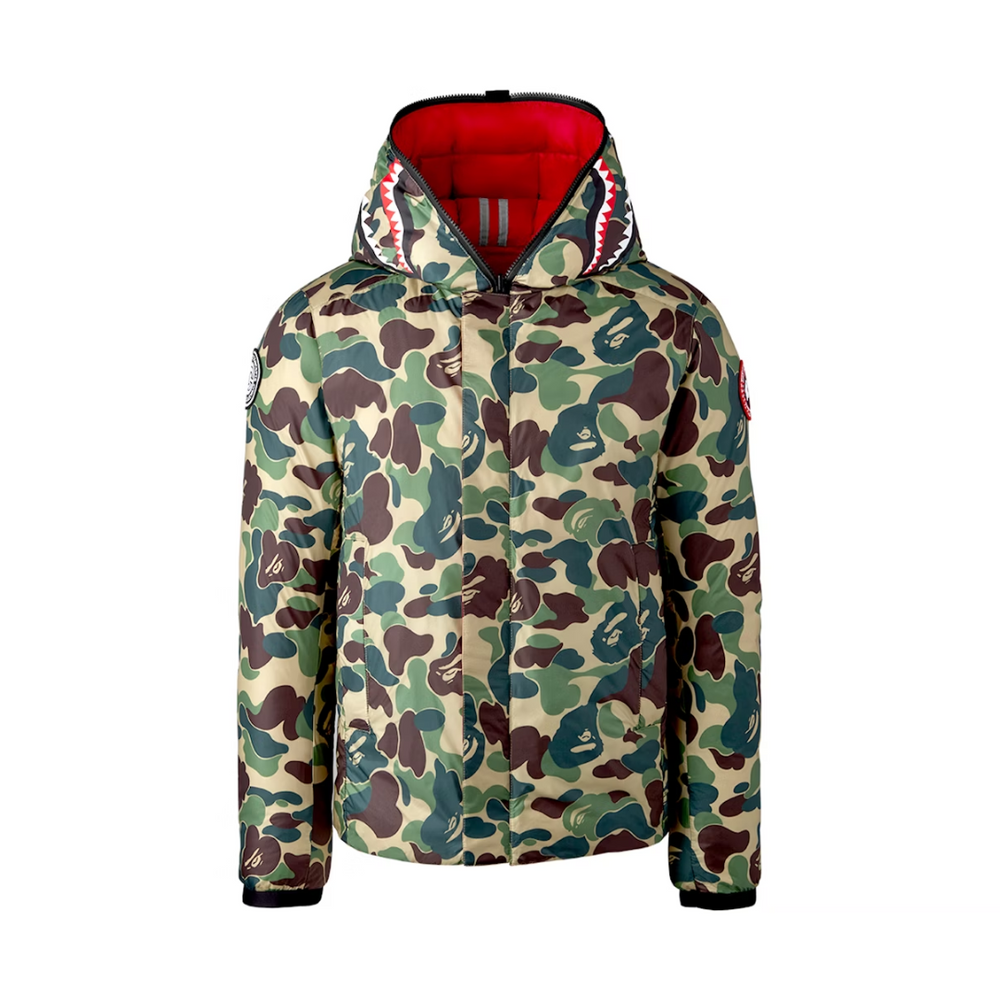 BAPE x Canada Goose x Concepts Crofton Shark Hoodie Red/ABC Camo