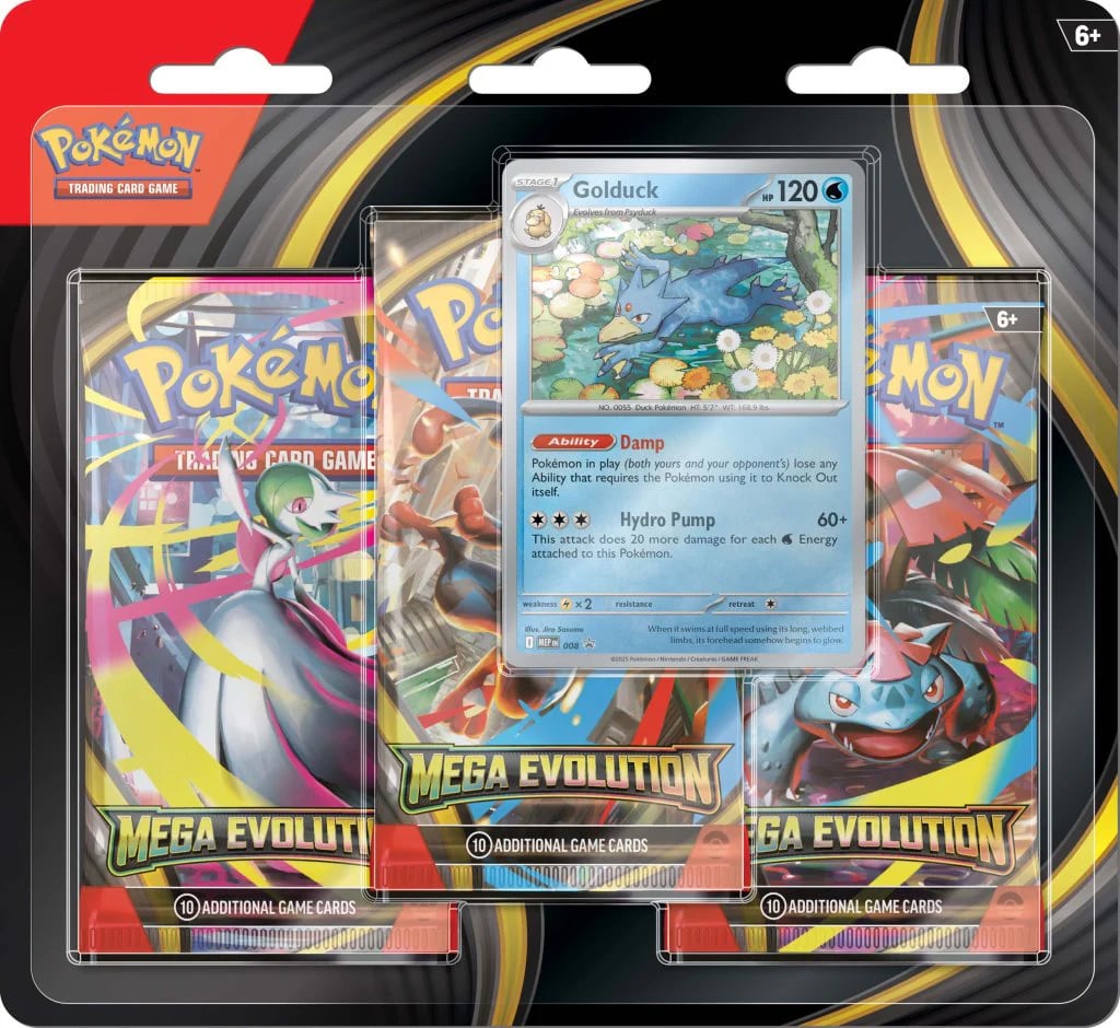 Pokemon Trading Card Game: Mega Evolution Three-Booster Blister Pack