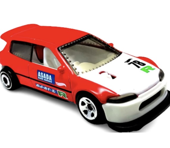 Hot Wheels Honda Civic Custom Red/White #204