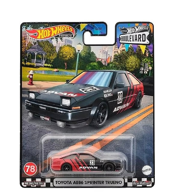 Toyota AE86 Sprinter Trueno ADVAN Hot Wheels Premium Boulevard Mattel 78