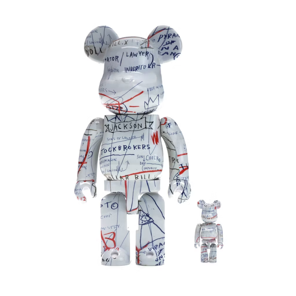 Bearbrick Jean-Michel Basquiat 2 100% & 400% Set White